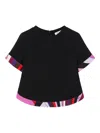 Pucci Junior Printed-trim Top In Black