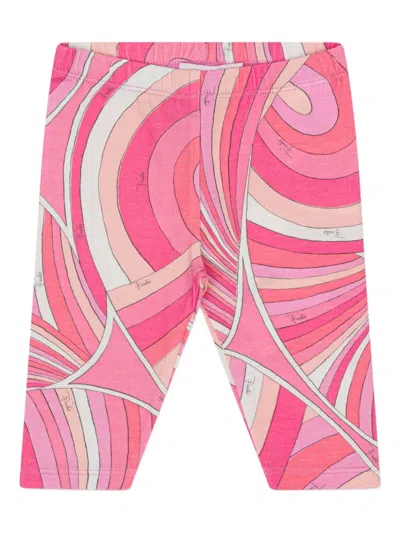 Pucci Junior Babies' Printed Trousers In Pink