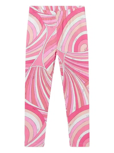 Pucci Junior Kids' Printed Trousers In Pink