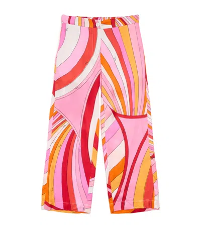 Pucci Junior Kids' Retro Swirl Printed Straight Trousers In Multi