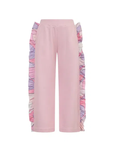 Pucci Junior Ruffled-details Trousers In Pink