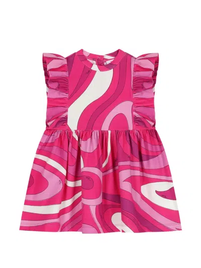 Pucci Junior Babies' Ruffled Print Dress In Pink