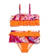 Pucci Junior Ruffled Printed Bikini In Orange