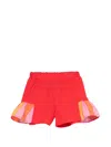 Pucci Junior Ruffled Shorts In Red