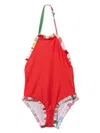Pucci Junior Ruffled-trim Swimsuit In Red