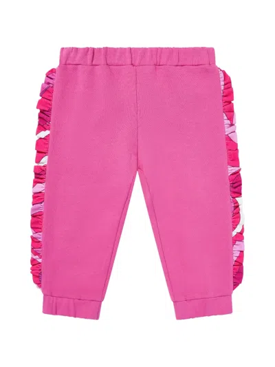 Pucci Junior Babies' Ruffled-trim Tracksuit Bottoms In Pink