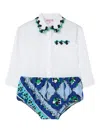 Pucci Junior Scalloped-collar Romper In White