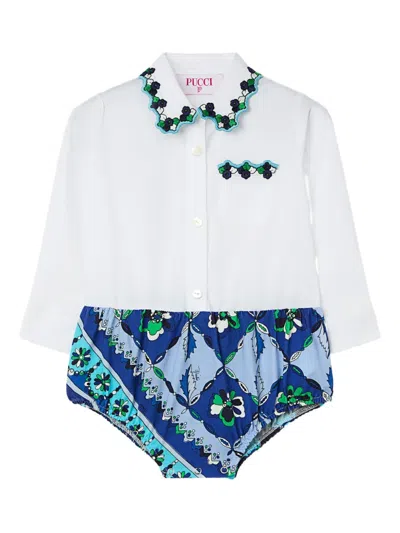 Pucci Junior Babies' Scalloped-collar Romper In White