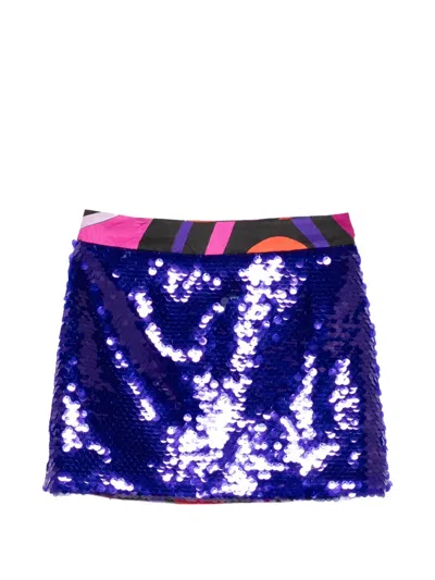 Pucci Junior Kids' Sequin-embellished Mini Skirt In Purple