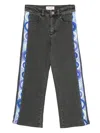 Pucci Junior Side-panel Jeans In Brown