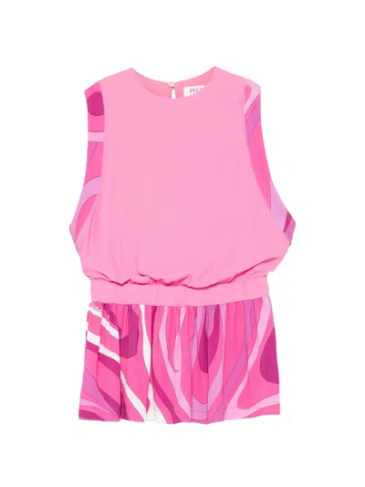 Pucci Junior Sleeveless Dress In Pink