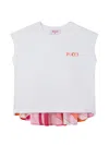 Pucci Junior Sleeveless T-shirt With Printed Hem In Multi