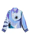 Pucci Junior Stella-print Buttoned Shirt In Blue