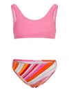 Pucci Junior Striped Bikini In Multi