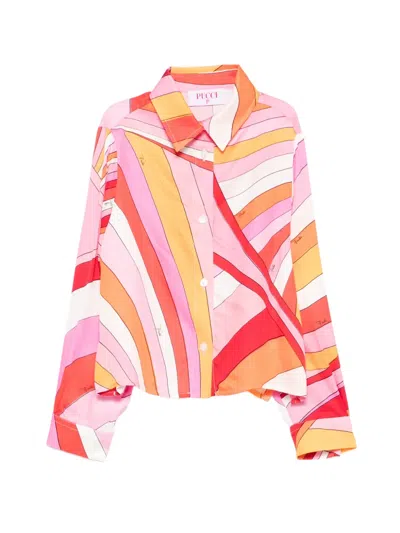 Pucci Junior Kids' Striped Buttoned Shirt In Multi