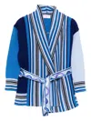 Pucci Junior Striped Panelled Cardigan In Blue