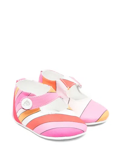 Pucci Junior Babies' Striped Pre-walkers In Multi
