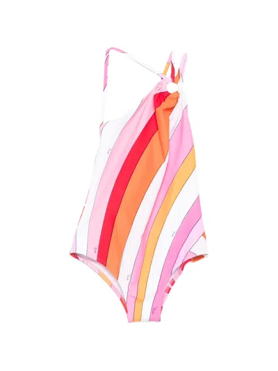 Pucci Junior Kids' Striped Swimsuit In Multi