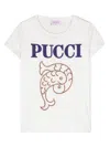 PUCCI JUNIOR TERRYCLOTH-LOGO T-SHIRT