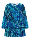 Pucci Junior Tiered Festa-print Dress In Blue