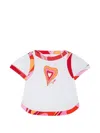 Pucci Junior T-shirt With Printed Trim In White