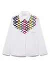 Pucci Junior Embroidered-pattern Cotton Shirt In White