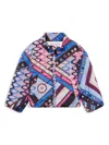 Pucci Junior Vivara-print Jacket In Blue