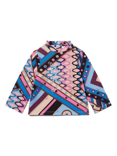 Pucci Junior Babies' Vivara-print Top In Pink