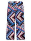 Pucci Junior Vivara-print Trousers In Blue