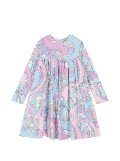 Pucci Junior Kids' Vivara-print Flared Dress In Pink