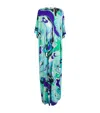 Pucci Orchidee Print Stretch Jersey Caftan In Blue