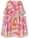 Pucci Marble Print Tunic Dress In Pink