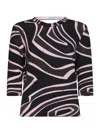 Pucci Khaki And Pink Labirinto-print Wool Knit Cut-out Top In Green