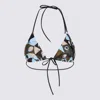 Pucci Polyamide Triangle Bikini Top Geometric Pattern In Black