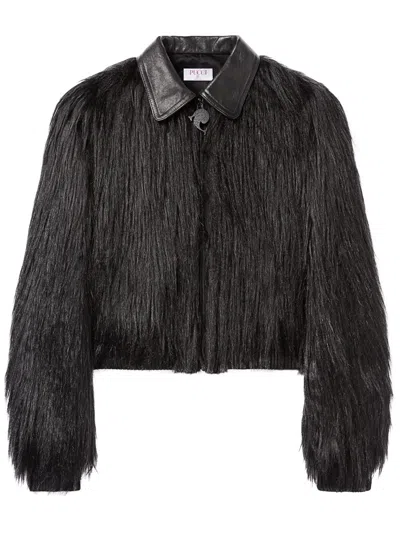 Pucci Kidhassia Panelled Faux-fur Jacket In Black
