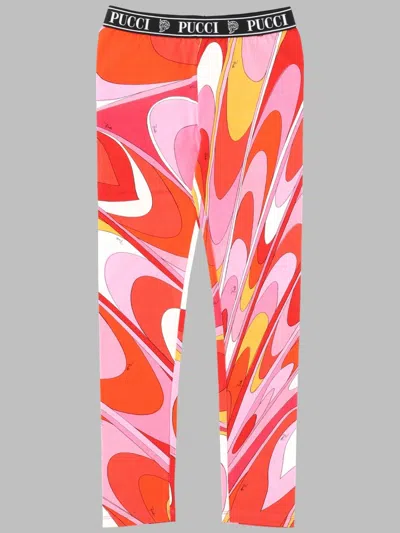 Pucci Kids Unisex Cotton-blend Trousers With Stretch In Multi