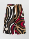 Pucci Knee Length Bermuda Shorts With Bold Print In Black