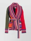 Pucci Orchids Print Oversized Colorblock Cardigan Clothing In Red