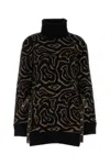Pucci Embroidered Polyester Blend Oversize Sweater In Black