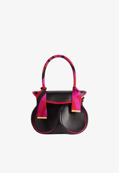 Pucci La Pupa Leather Top Handle Bag In Black