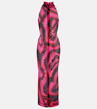 Pucci Labirinto Halterneck Maxi Dress In Multi