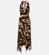 Pucci Labirinto Muslin Jersey Midi Dress In Animal Print