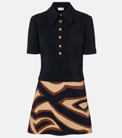 Pucci Labirinto Print Short Dress In Black