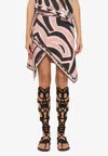 Pucci Wrap-effect Printed Silk-twill Mini Skirt In Multi