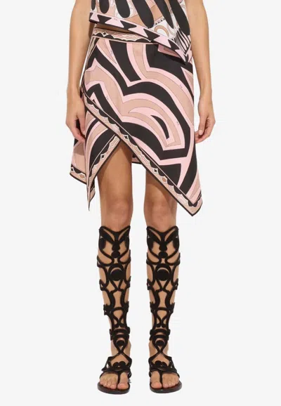 PUCCI LABIRINTO PRINT ASYMMETRIC SCARF SKIRT