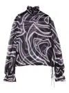 Pucci Labirinto Print Blouse With Balloon Sleeves In Black