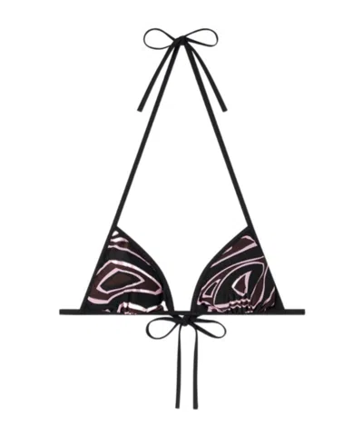 Pucci Labirinto Print Bikini Top In Pink