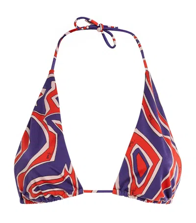 Pucci Labirinto Print Bikini Top In Multi