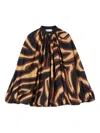 Pucci Geometric Print Blouse With Wide Sleeves In Black