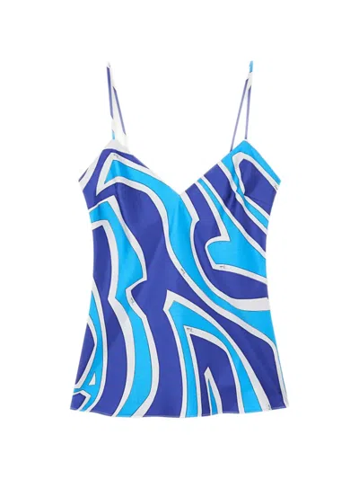 Pucci Labirinto Print Camisole Top In Blue
